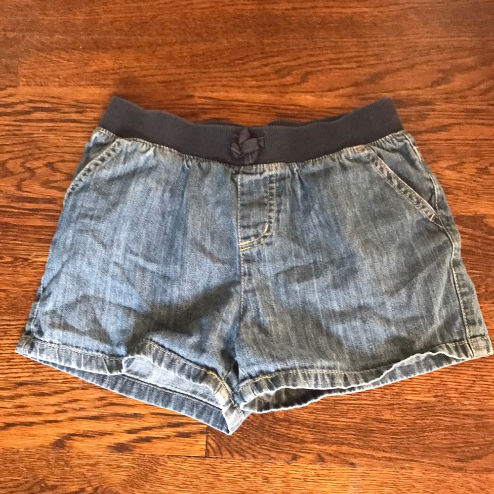 Girls Children’s Place Elastic Stretchy Waist Mid-Rise Denim Shorts With Pockets